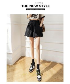 ショートパンツ | パンツ ハイウエスト 無地 美脚 カジュアル シンプル レディース 春 夏 新作 2022 ボトムス 韓国風 ゆったり ズボン 日常 短パン お出かけ