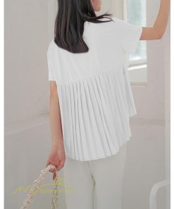 tシャツ・カットソー | Tシャツ レディース 春 夏 秋 Tシャツ 半袖 ブラウス かわいい プリーツTシャツ 無地 半袖 ゆったり 20代 きれいめ 40代 カットソー シンプル 韓国風 30代