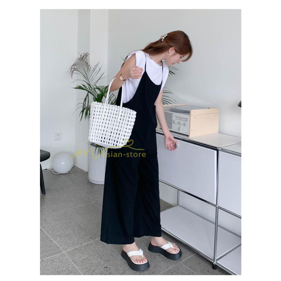 オーバーオール サロペット | サロペット オーバーオール オールインワン ワイドパンツ レディース 無地 キャミ ガウチョ 20代30代40代 着痩せ 可愛い 送料無料 ワイドサロペット