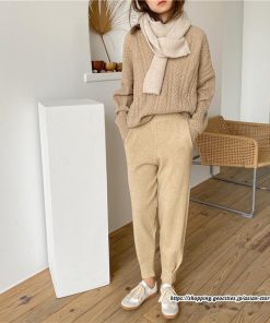 チノ・テーパード・ジョガー・スキニーパン | リブパンツ パンツ レディース ボトムス リブニット ニットパンツ ジョガーパンツ テーパードパンツ 長ズボン ウエストゴム 無地 ポケット 3色 秋冬 楽チン