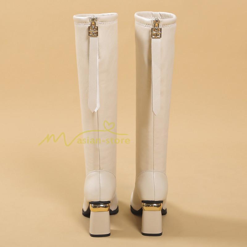 ロングブーツ | ブーツ ヒール カジュアル レディース 靴 シューズ お出かけ 秋冬 ロング丈ブーツ ジョッキーブーツ 春秋冬 美脚 黒靴 太ヒール 大人