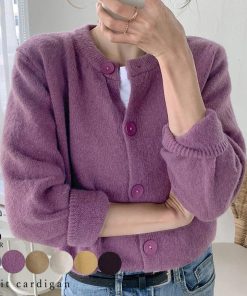 ニット・セーター | ニットトップス アウター ニットカーディガン 秋冬 長袖 無地カーデ シンプル レディース 大人かわいい ニットソー 韓国風