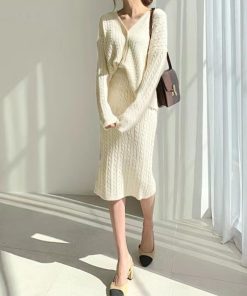 セットアップ | ケーブルニットセットアップレディース秋冬
