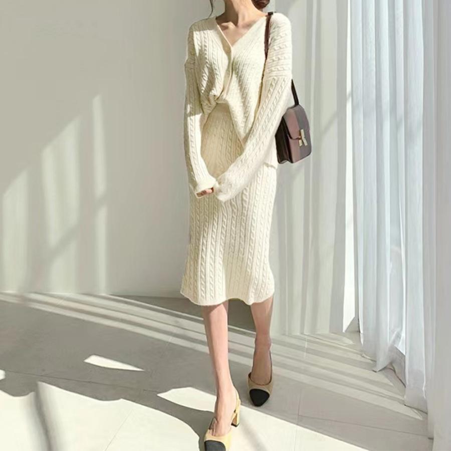 セットアップ | ケーブルニットセットアップレディース秋冬