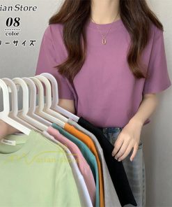 ｔシャツ・カットソー | Tシャツ レディース 半袖 カジュアル ゆったり お洒落 可愛い カットソー クルーネック 20代30代40代50代 通勤通学 着痩せ 春夏 お出かけ 着回し 無地人気 上品