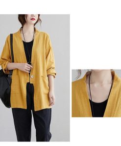 カーディガン | 羽織り レディース 秋服 ライトアウター Vネック 麻綿 無地 20代 30代 春 夏 秋 長袖 カジュアル 40代 50代 秋コーデ 秋かわいい