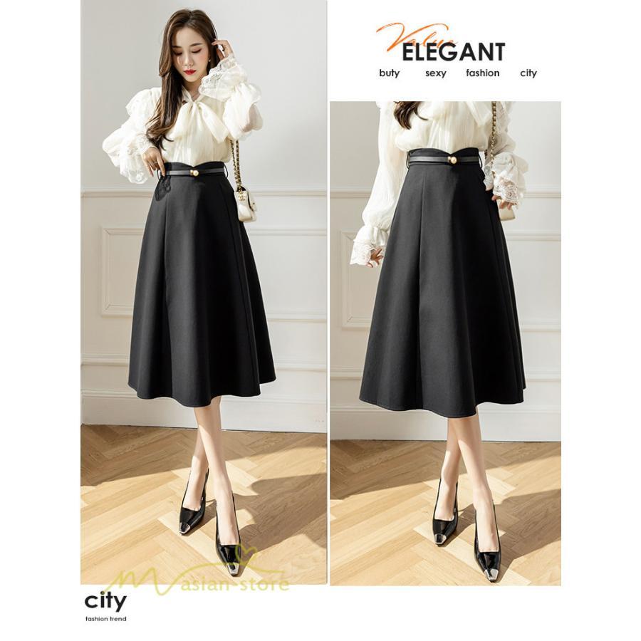 スカート | Aラインレディース 着痩せ 大人 カジュアル 秋冬コーデ 無地 40代 50代 大きいサイズ ひざ丈 膝丈 20代 ハイウエスト きれいめ 30代 大人