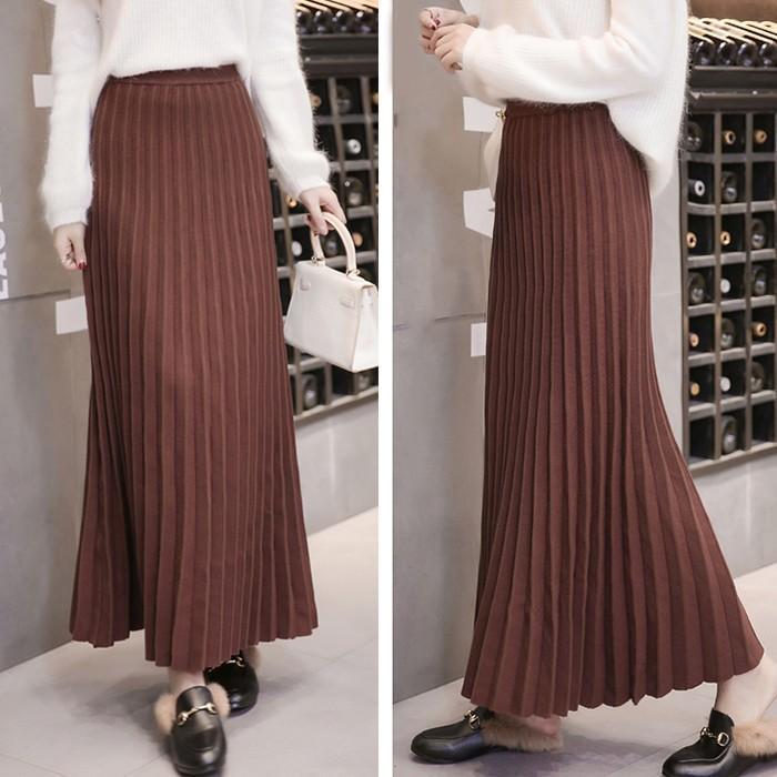 スカート | 短納期プリーツニットプリーツニットマキシニット ハイウェスト ロングAライン シンプル キレイめ 大人 無地