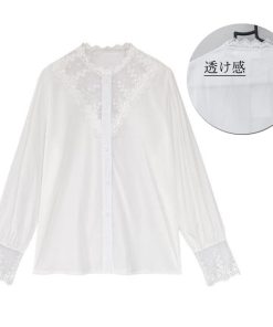 シャツ・ブラウス | レディース 長袖 シャツ シャツ カットソー 大人セレブ おしゃれ韓国ファッション 春秋新作 刺繍 トップス レースブラウス ブラウス