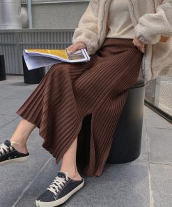 フレアスカート | ニットスカート レディース ハイウエスト フレアスカート