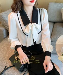 シャツ・ブラウス | ブラウス レディース 長袖 ブラウスシャツ ボウタイ フォーマル チュニック 大人 春 夏 春夏 フォーマル スーツ トップス 20代 ママ 母 30代 リボン付き OL