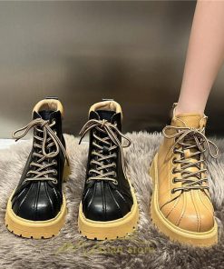 ショートブーツ | ブーツ レディース 厚底 編み上げ 厚底 痛くない 歩きやすい  疲れない 滑りにくい お出かけ 旅行 秋 お食事会 二次会 デート 女子会 春