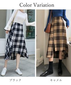 フレアスカート | チェック柄スカート韓国フレアスカート