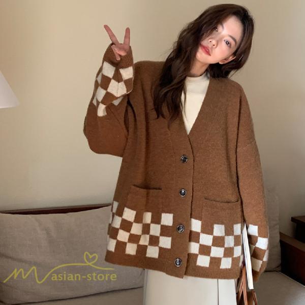 カーディガン | ニットレディース 2022秋冬 羽織り ニット アウター セーター フロントボタン 長袖 通学通勤 トップス 大人 20代50代 秋ニット