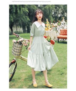 マキシ | ティアードワンピース ワンピース レディース 半袖 5分袖 ハーフスリーブ ロング丈 フレア キレイめ お出かけ 春夏コーデ マキシ丈 ロング丈ワンピース