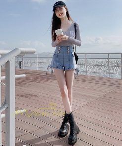 ショートパンツ | ゆったり Aライン デニム デニムパンツ ショートデニム ショーパン 短パン ショート丈 膝上 カジュアル 通勤通学 上品 20代30代40代 お出かけ