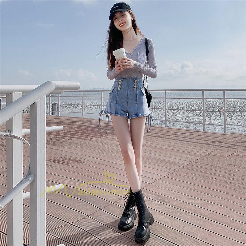 ショートパンツ | ゆったり Aライン デニム デニムパンツ ショートデニム ショーパン 短パン ショート丈 膝上 カジュアル 通勤通学 上品 20代30代40代 お出かけ