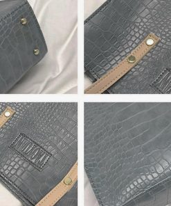 ハンドバッグ | クロコ 2way スクエアバッグ 肩かけバッグ 縦型 レディース 型押し レザーバッグ 手提げバッグ トートバッグ 縦長 A4