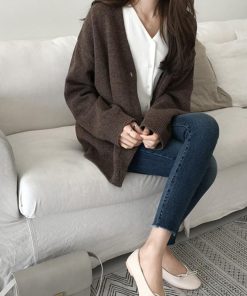 カーディガン | ニットレディース ショートニット 羽織り 秋冬 アウター Vネック 新作