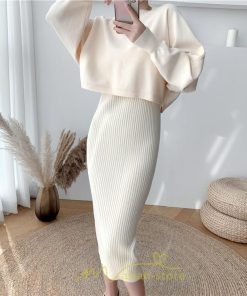 ニットワンピース | セットアップ レディース 秋冬 きれいめ ロング丈無地 20代30代40代50代 長袖 可愛い 大人 通勤 お出かけ お呼ばれ 着痩せ