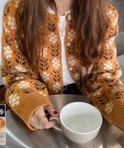 ニット・セーター | 花柄 ジャガードカーディガンレディース