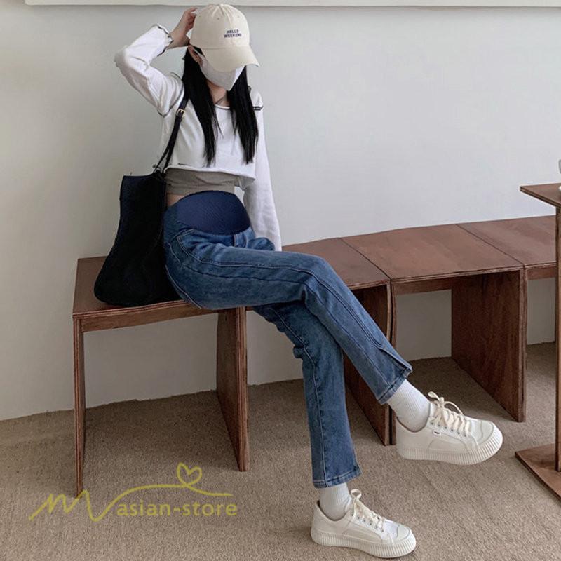 パンツ レギンス | ジーンズ マタニティウェア パンツ デニムパンツ 妊婦 無地 ロングパンツ マタニティパンツ 春 秋 デニム 大きいサイズ 妊婦服 上品 産前 おしゃれ 9分丈