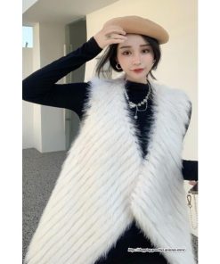 ベスト | ボリュームフェイクファーファー毛皮レディース 冬 フェイクファー 毛皮コート アウター ノースリーブ ふわふわ 前開き 秋冬 ジレ