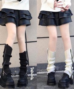 その他小物 | ニットレッグウォーマー ジップつき韓国風