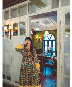 マキシ | ワンピース レディース 春夏 マキシワンピース 長袖ワンピース 綿麻 無地 Aライン フレアワンピース ハイウェスト エスニック ボヘミア風 ロング リゾート