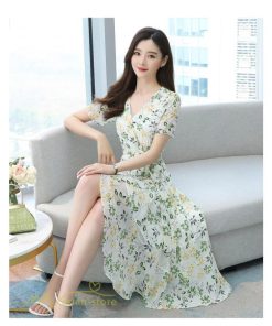 ミディアム | ワンピース レディース 40代ワンピース 花柄 きれいめ おしゃれ Vネック 膝丈 夏 新作 カジュアル 半袖 Aラインワンピース 40代 エレガント 20代 30代 きれいめ