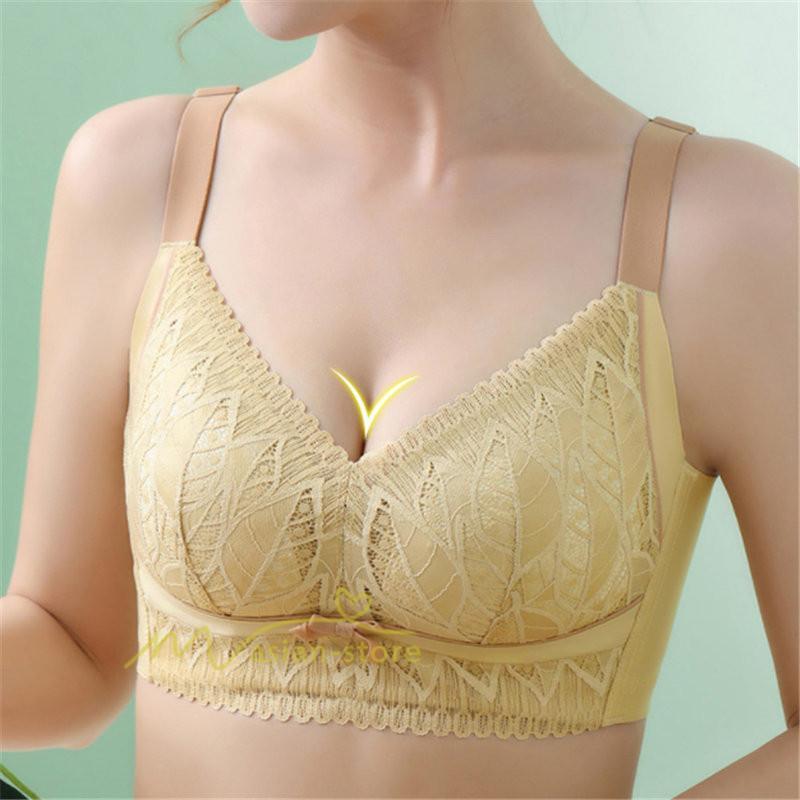 ショーツ | 胸 小さく 見せる ブラ 大きいサイズ クラッシィワイヤレスブラ ボタニカルレース ブラジャー フルカップ 20代30代40代50代60代 ノンワイヤー 補正 上品 下着