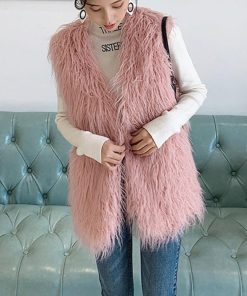 ジャケット・ブルゾン | エコファーベスト レディース韓国風ベスト