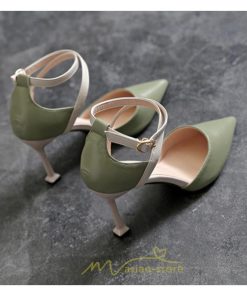 パンプス | ハイヒール ポインテッドトゥ ヒール5cm7cm8.5cm パーティー フォーマル ストラップ ピンヒール 結婚式 パーティ ベージュ 黒 ブラック 緑 グリーン