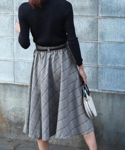 ひざ丈スカート | レディース 膝丈 ベルト付き フレアスカート スカート Aライン スカート ハイウエスト