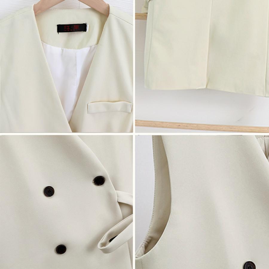 ベスト | ジレ 前開き ノースリーブ 春秋