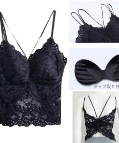 キャミソール | 総レースVネック カップ入り