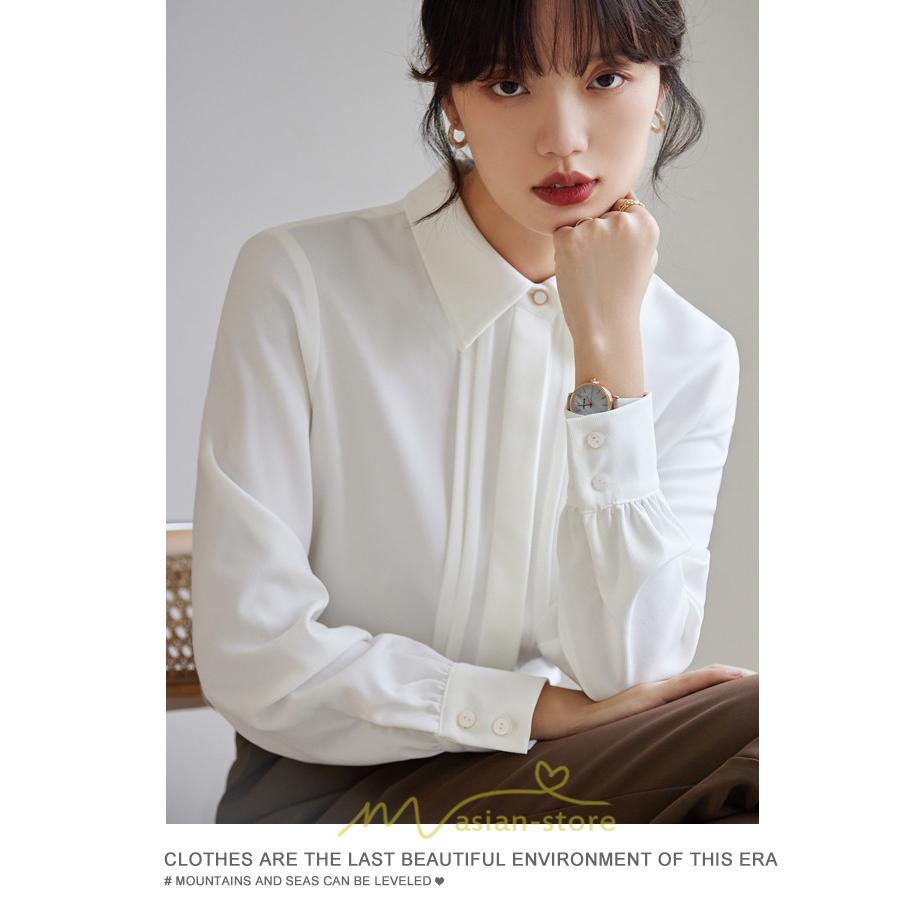 シャツ・ブラウス | ブラウス レディース 長袖 50代 白 シャツ ゆったり トップス きれいめ フォーマル 上品 フェミニン 高品質 20代 30代 お出かけ シフォン 通勤 OL 40代