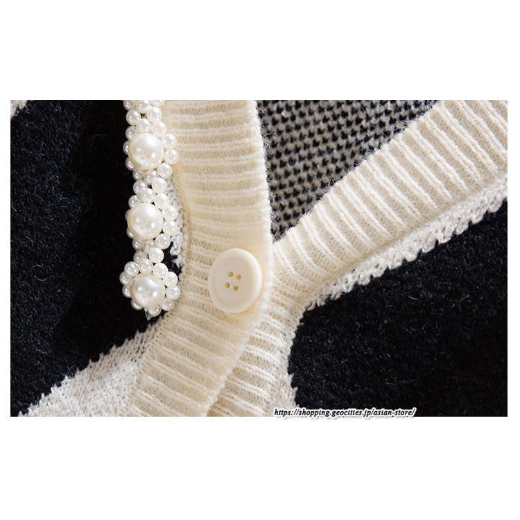 ベスト | ニットレディース トップス Vネック タンクトップ ノースリーブ 袖なし インナー ニット 重ね着風 レイヤード風 20代30代 セーター 女ニット