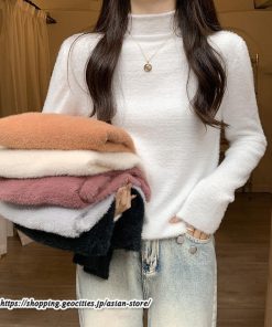 ニット・セーター | カットソー ニット レディース ハイネック 長袖 秋冬 春 トップス スリム ストレッチ インナー 無地 長袖ニット 長袖カットソー 着痩せ 通学通勤 プルオーバー