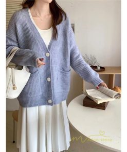 カーディガン | ニットフロントボタン レディース 2way 羽織り 秋冬 アウター ニットアウター セーター 長袖 トップス 通学通勤 20代30代 ゆったり ポケット