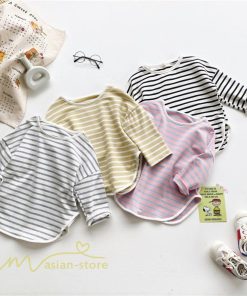 衣装 服 | Tシャツ 2021新作 子供 キッズTシャツ 韓国風 長袖 無地 ストライプ クルーネック おしゃれ 可愛い シンプル アウトドア 8色 お出かけ 男女兼用 春物 着回し