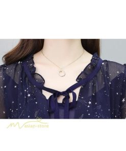 ミディアム | サマーワンピース レディース 半袖 薄手 透け感 Vネック おしゃれ カジュアル ミディアムワンピース フレア 大きいサイズ 星柄 XXL きれいめ 可愛い ワンピース