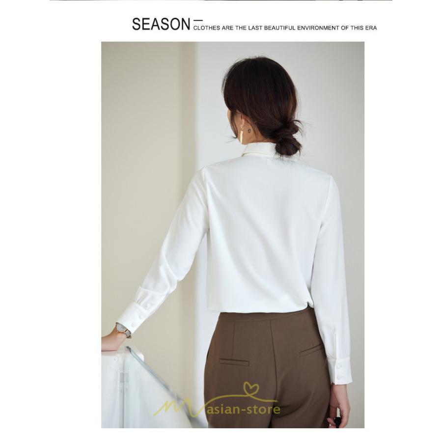 シャツ・ブラウス | ブラウス レディース 長袖 50代 白 シャツ ゆったり トップス きれいめ フォーマル 上品 フェミニン 青 高品質 40代 OL 通勤 フォーマル 20代 30代