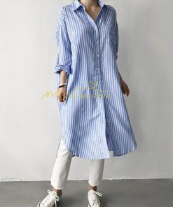 ミディアム | シャツ レディース シャツワンピース ロングシャツ 長袖 薄手 ポリエステル 秋 夏