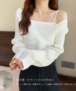 ニット・セーター | ニットトップス レイヤード風 韓国風
