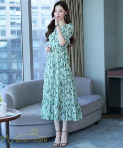 ミディアム | ワンピース レディース 着痩せ ロング丈 ロングワンピース カジュアル 花柄 Vネック 大きいサイズ ひざ下丈 サマーワンピース 40代 夏服 お出かけ 30代 20代