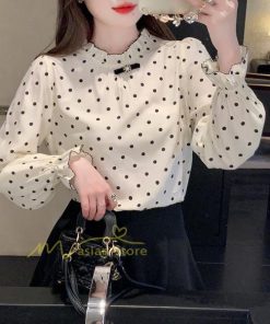 シャツ・ブラウス | ブラウス レディース きれいめ 40代 春夏秋新作 長袖トップス オシャレブラウス ドット柄 シフォンシャツ 上品 大人 通勤 ゆったり 50代 カジュアル 着痩せ 30代