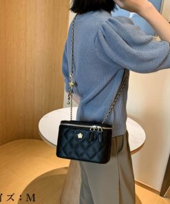 ショルダーバッグ | ミニバッグ 肩掛け キルティング チェーンバッグ レディース フェイクレザー ボックス斜め掛け