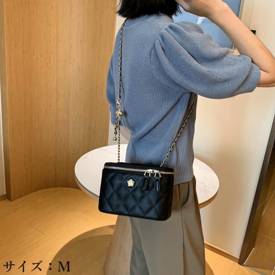 ショルダーバッグ | ミニバッグ 肩掛け キルティング チェーンバッグ レディース フェイクレザー ボックス斜め掛け