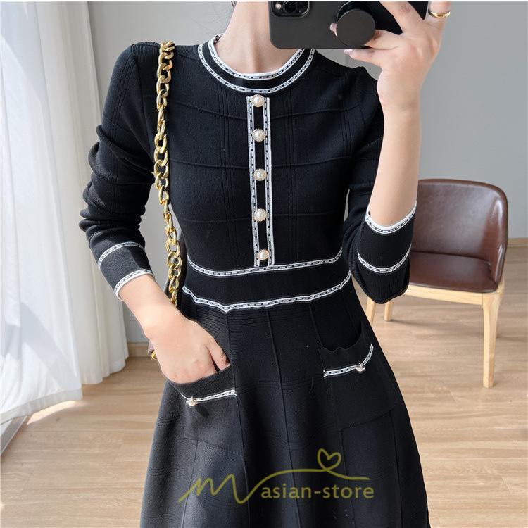 ニットワンピース | ワンピース レディース ニット ワンピース ニット チュニック 膝丈 ロング 長袖 着痩せ 20代30代40代50代 送料無料 秋冬 可愛い 秋冬コーデ